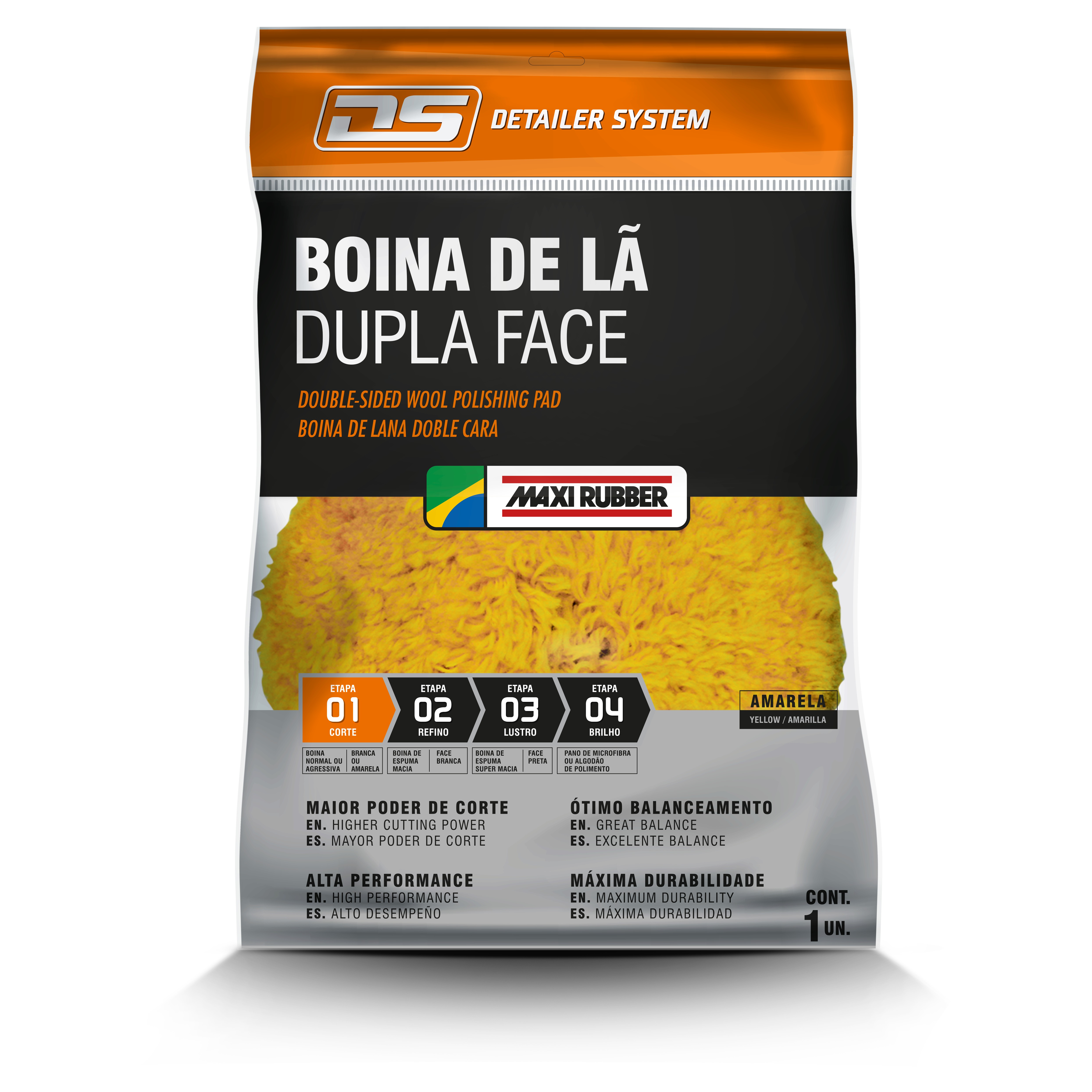 Boina de Lã Dupla face Amarela